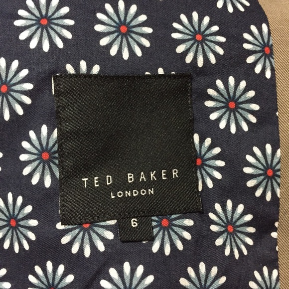 Ted Baker London Lyocell Linen Blend Blazer Men’s Size 6 Brown Tan 2 Button - Picture 12 of 12